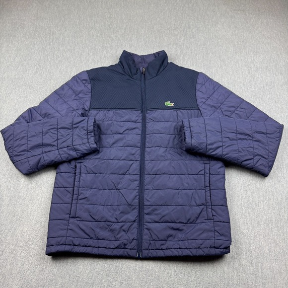 Lacoste Other - Lacoste Sport Jacket Mens Medium Blue Blouson Quilted Puffer Full Zip Golf